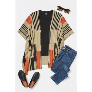 Umgee USA‎ Cover Up Kimono Geometric Print Open Front Cardigan S/M